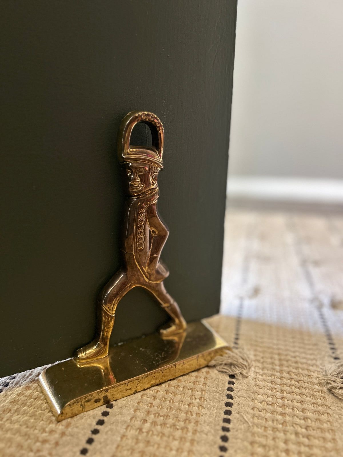 Vintage Brass Colonial Soldier Doorstop