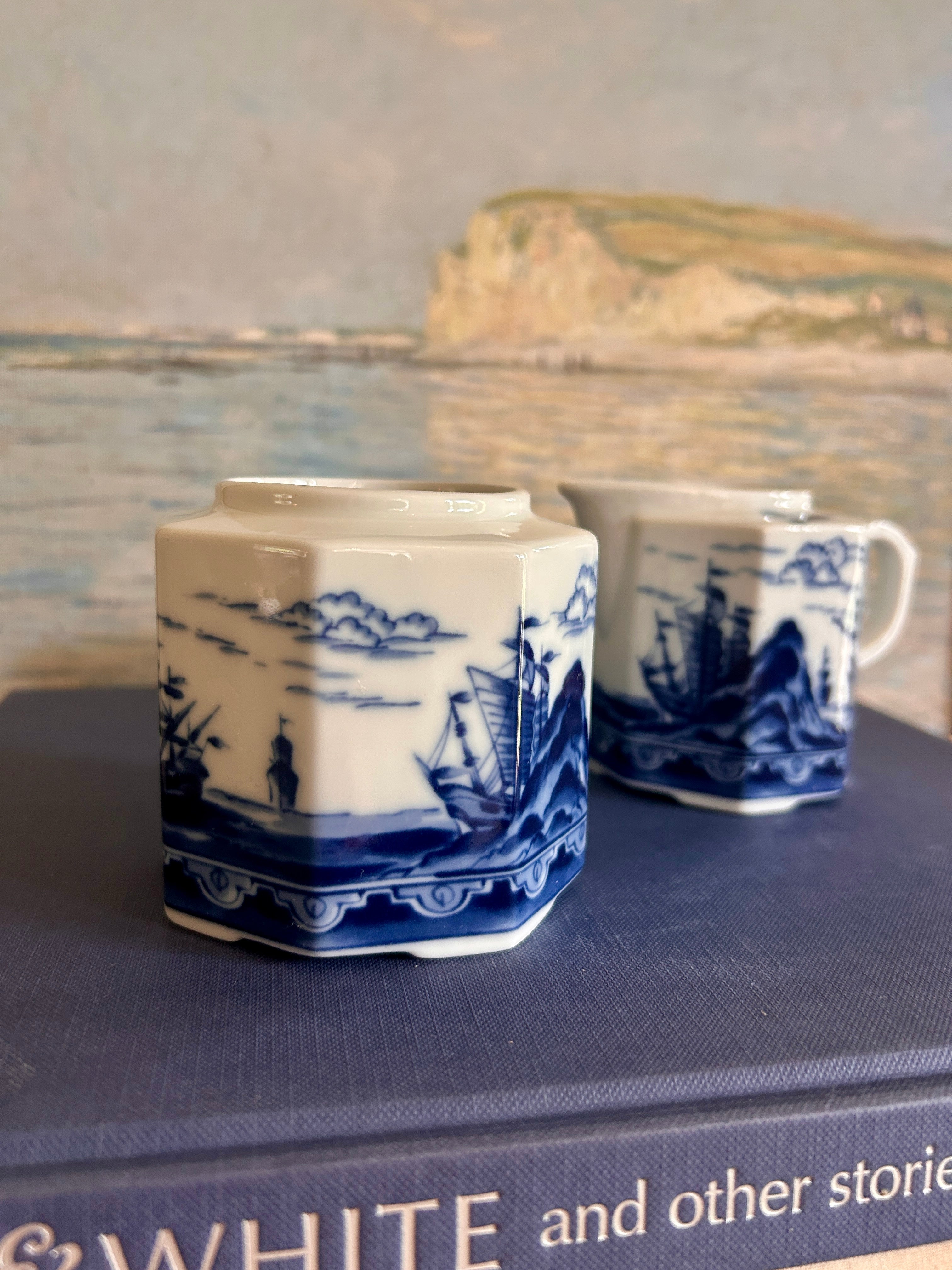 Vintage Andrea by Sadek Nautical Sugar and Creamer Set