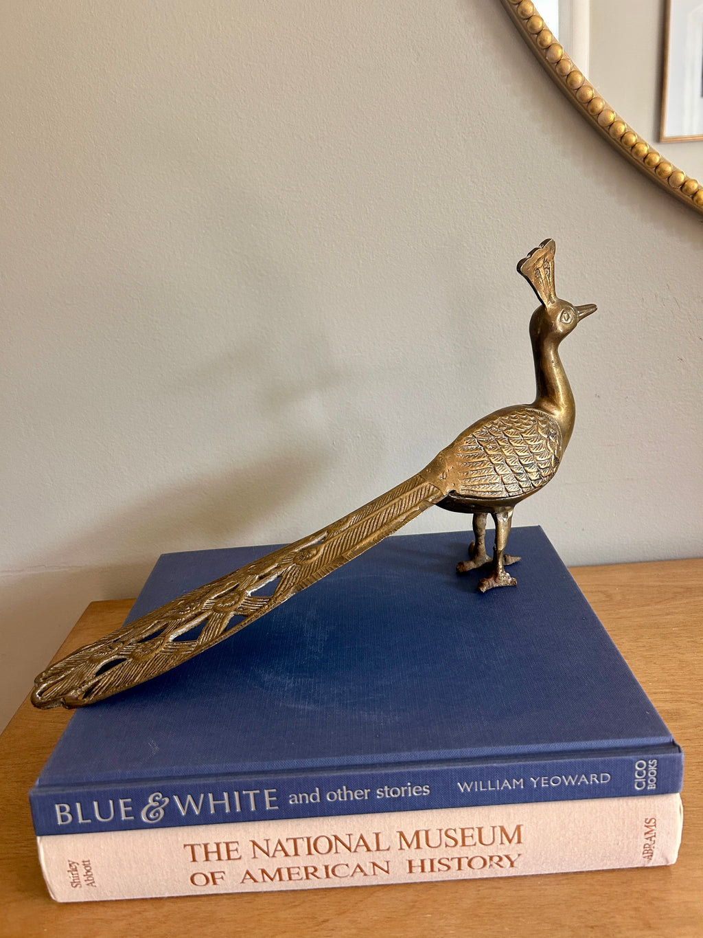 Vintage Large Brass Peacock Figure