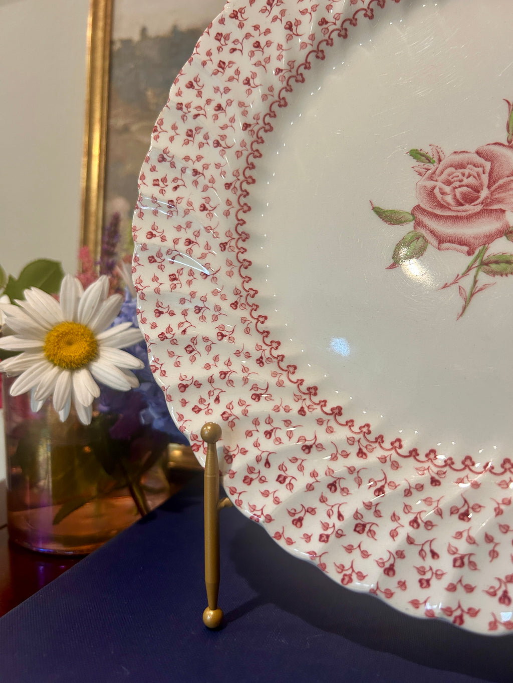 Johnson Brothers Rose Bouquet Ironstone Dinner Plates-Set of 6