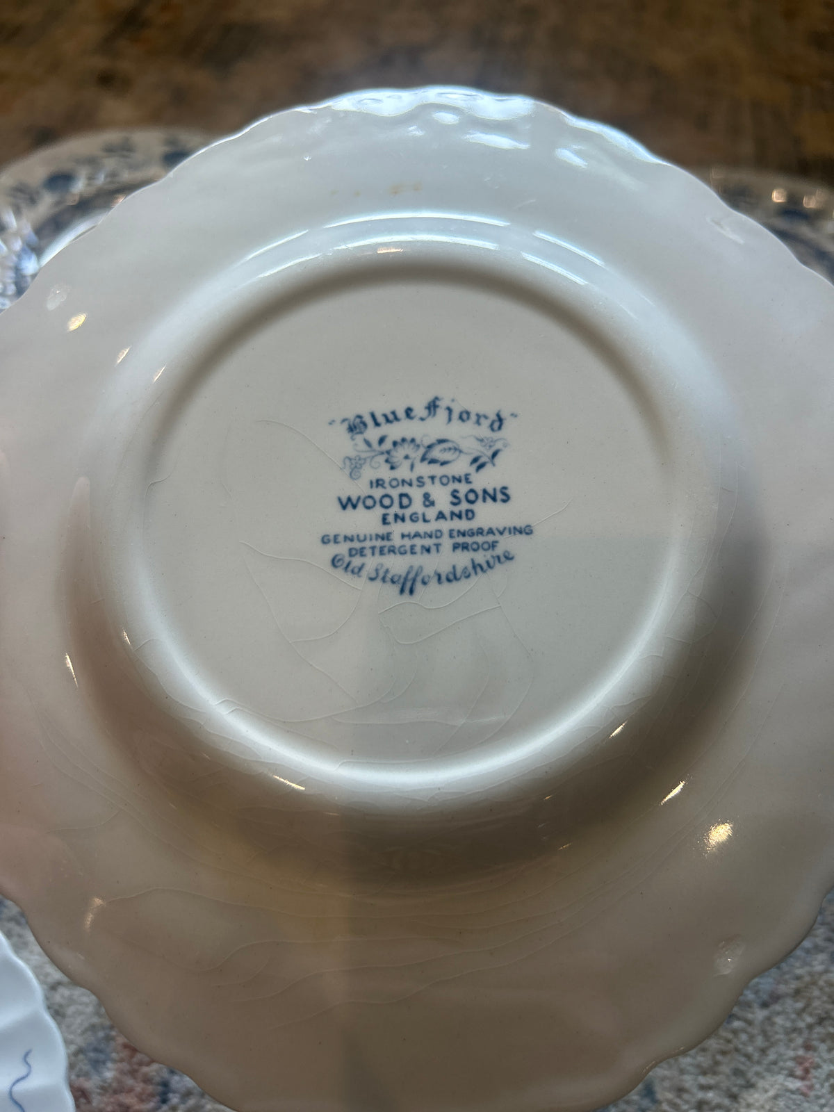 Vintage Wood & Sons Blue Fjord Plate Wall- Set of 8
