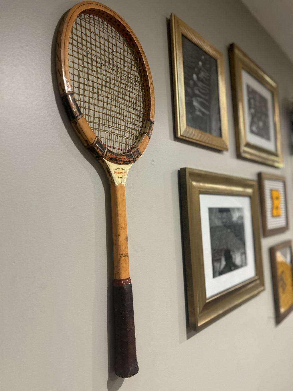 Vintage Wooden Tournament Tennis Racket