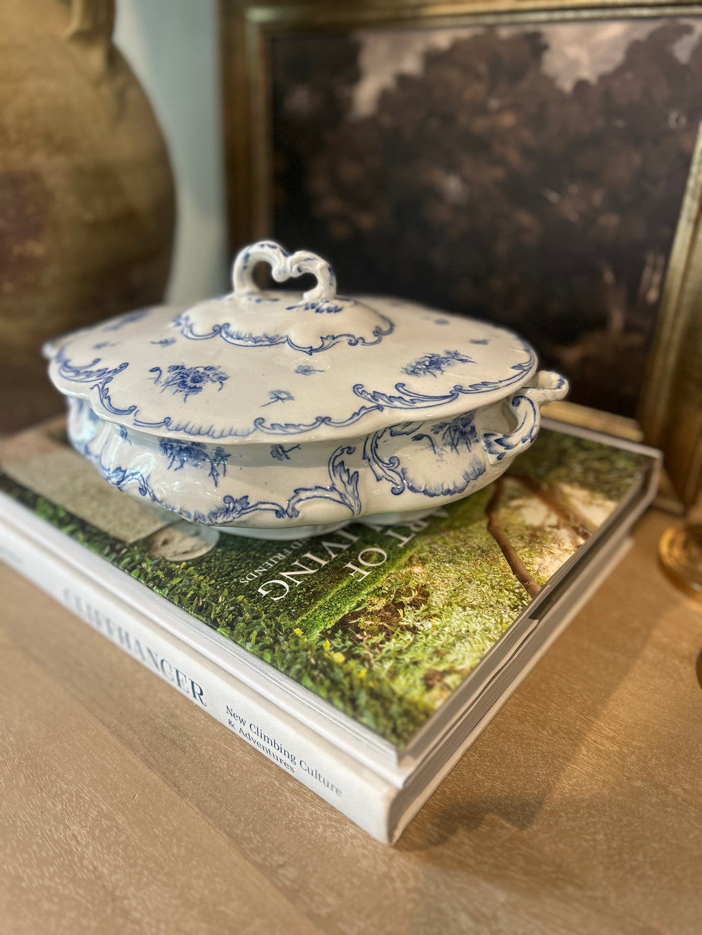 Antique English Royal Clare Semi-Porcelain Covered Dish