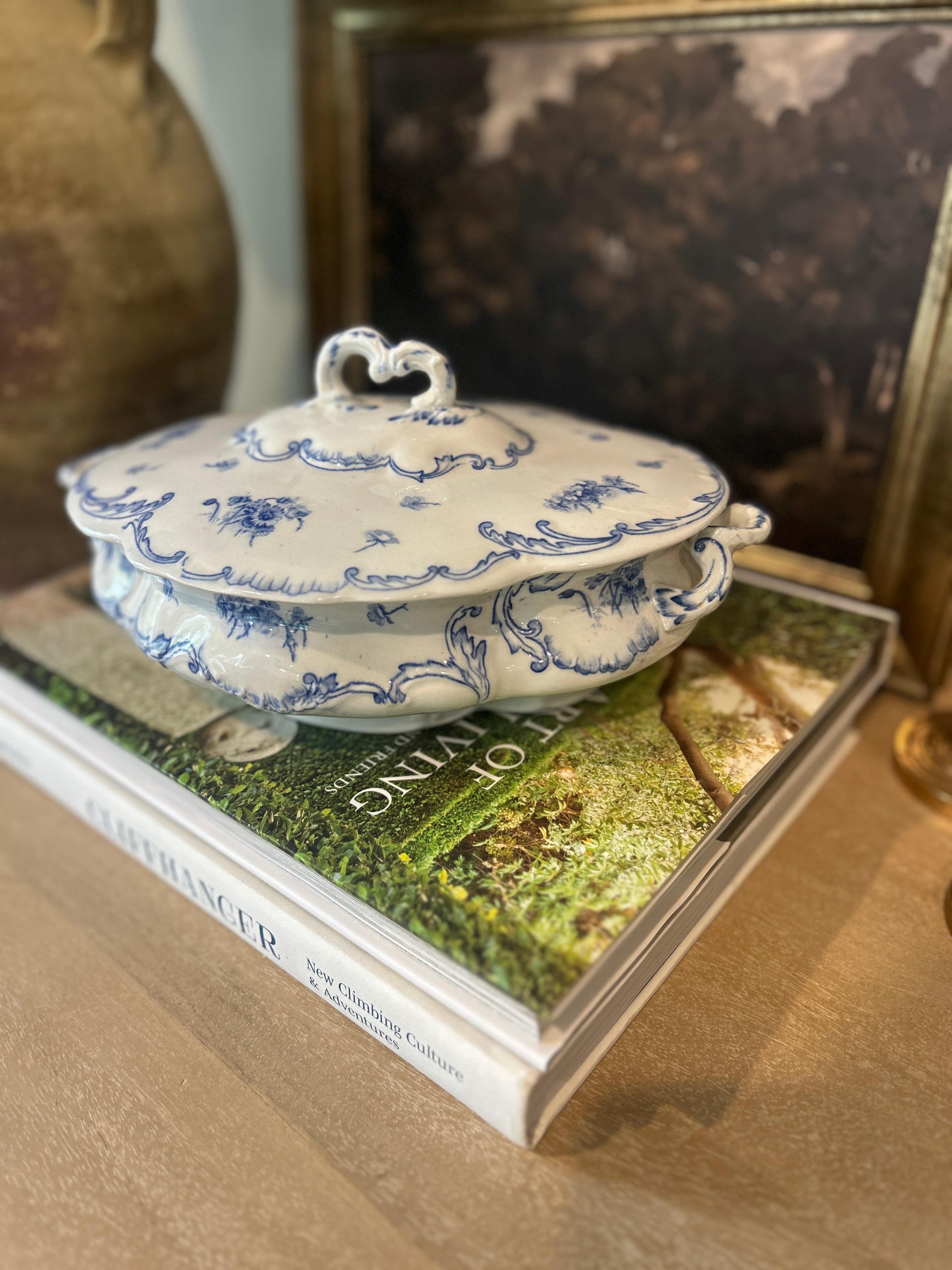 Antique English Royal Clare Semi-Porcelain Covered Dish