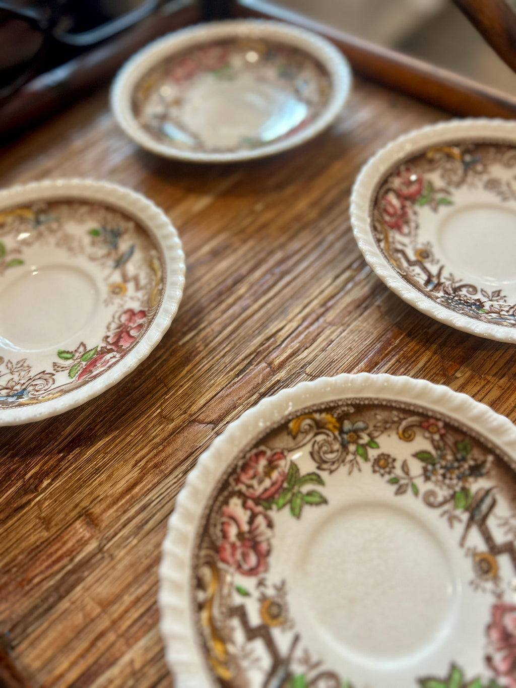 Set of 6 Vintage English Johnson Brothers Devonshire Saucers