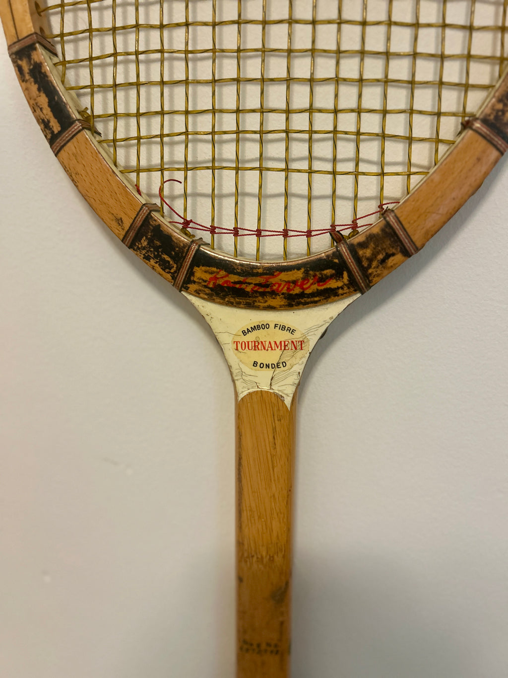 Vintage Wooden Tournament Tennis Racket