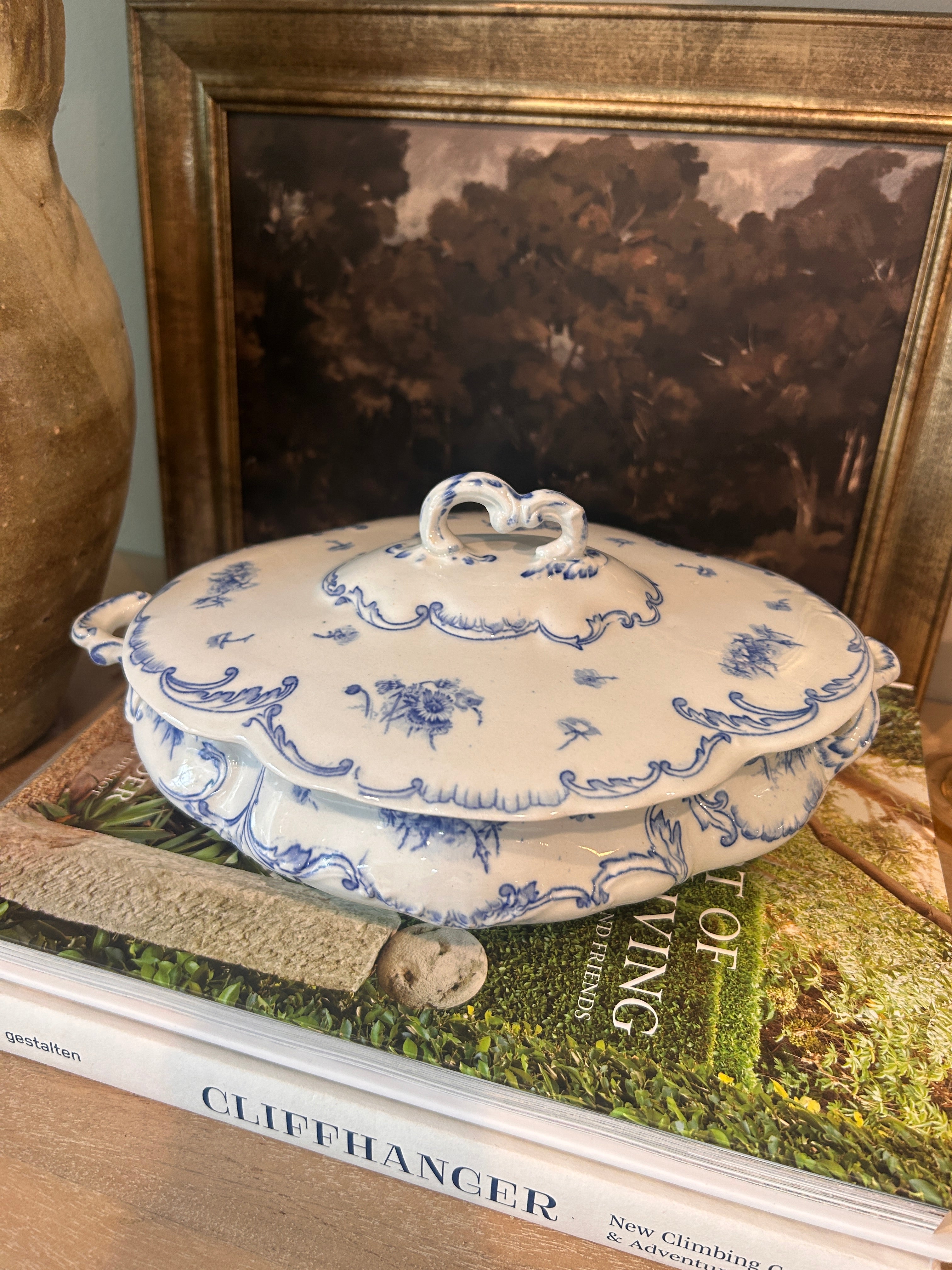 Antique English Royal Clare Semi-Porcelain Covered Dish