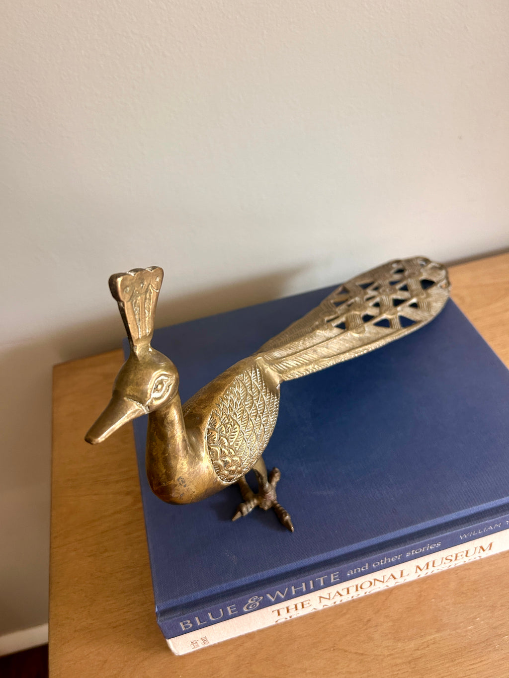 Vintage Large Brass Peacock Figure
