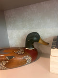 Vintage Hand-Painted Wooden Mallard Duck Decoy
