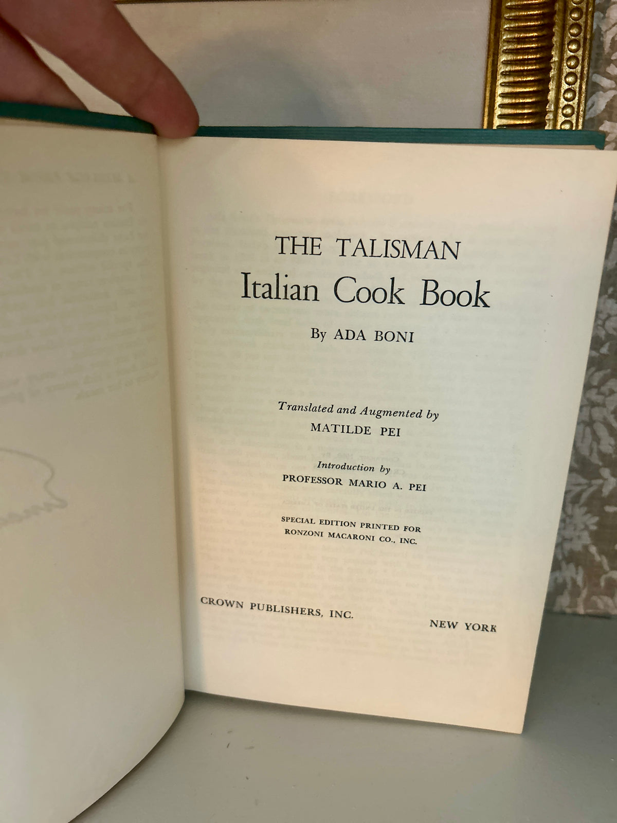 Vintage 1950 The Talisman Italian Cook Book by Ada Boni – Ronzoni Special Edition
