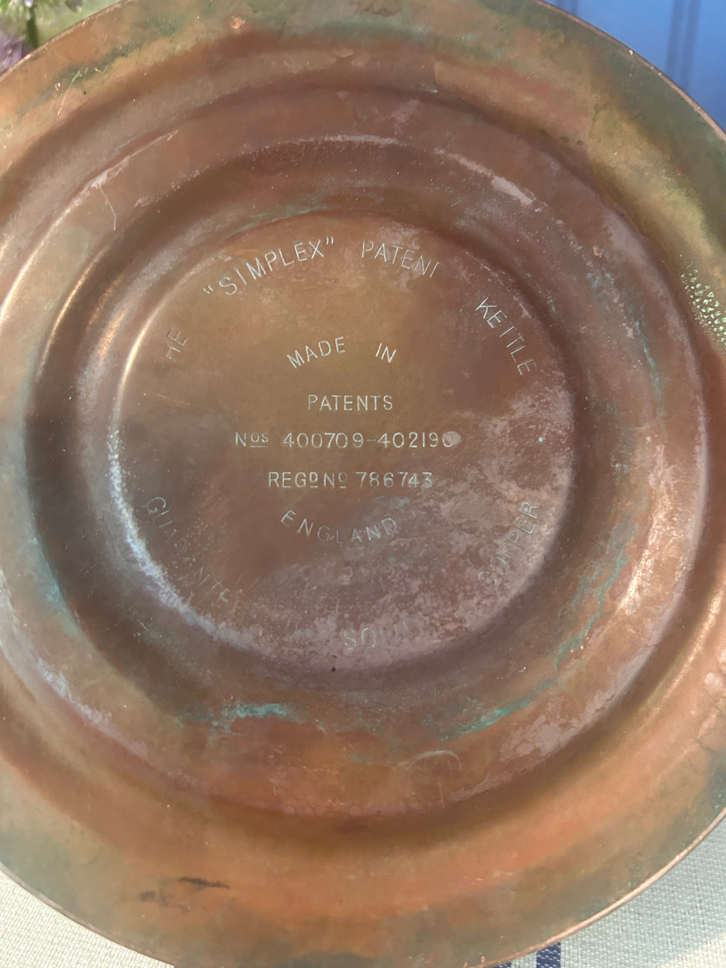 Vintage Simplex English Copper Kettle