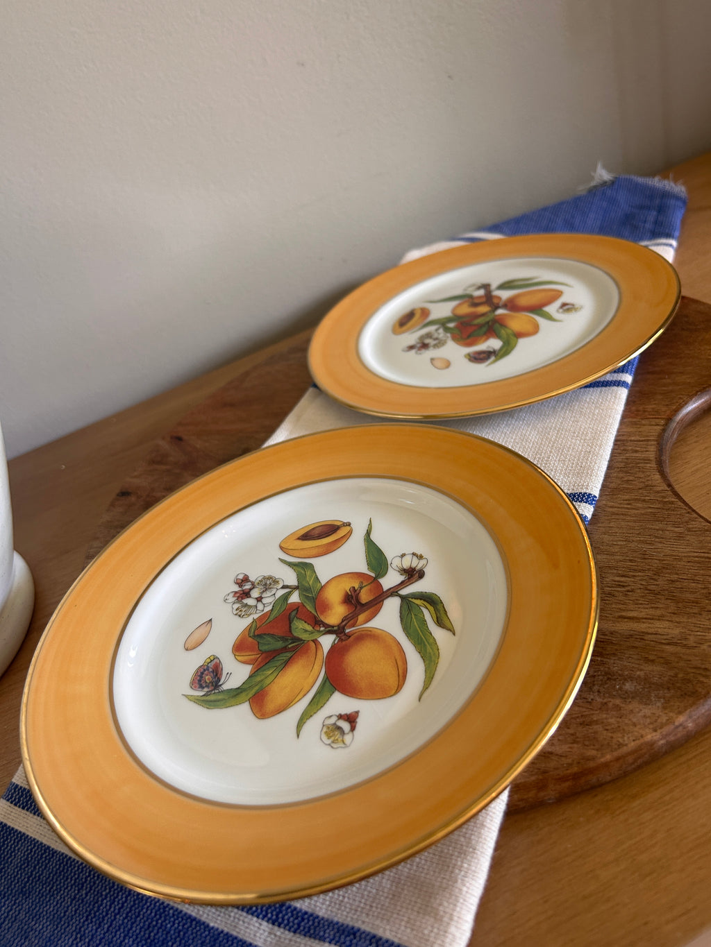 Vintage St. Limoges French Apricot Fruit Plates- Set of 2