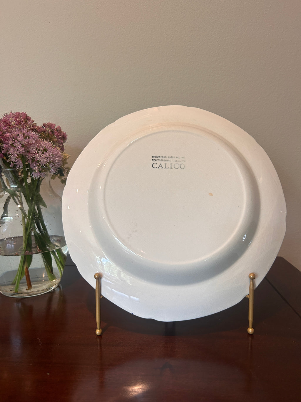 Crownford China Co. “Calico” Pattern English Dinner Plate