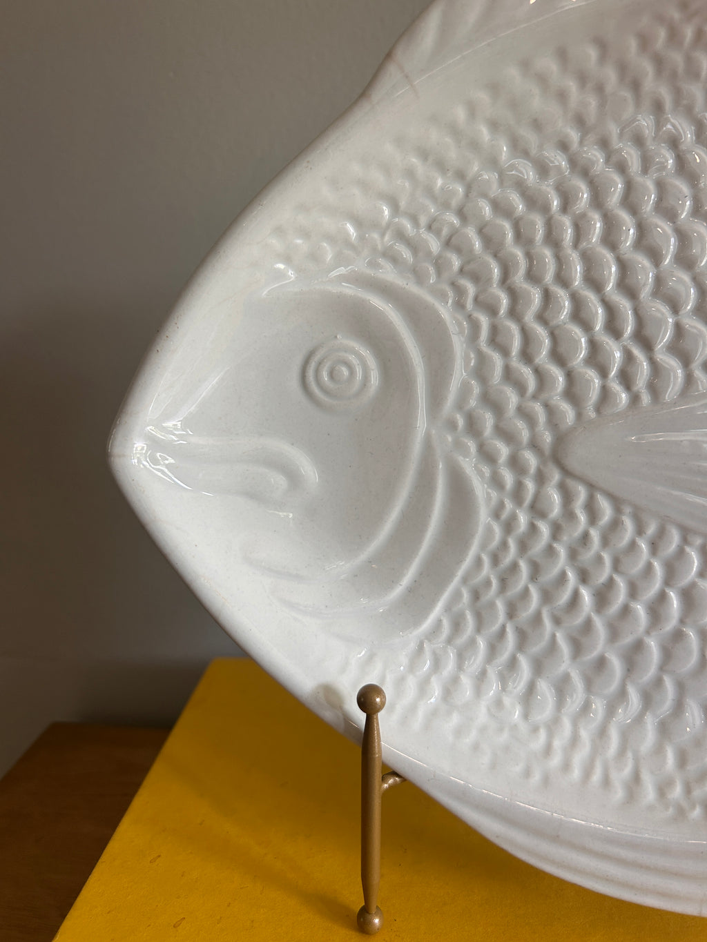 Vintage Whittier Pottery White Fish Serving Platter