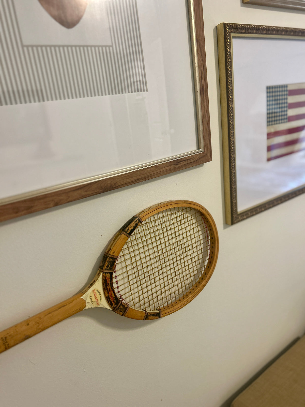Vintage Wooden Tournament Tennis Racket