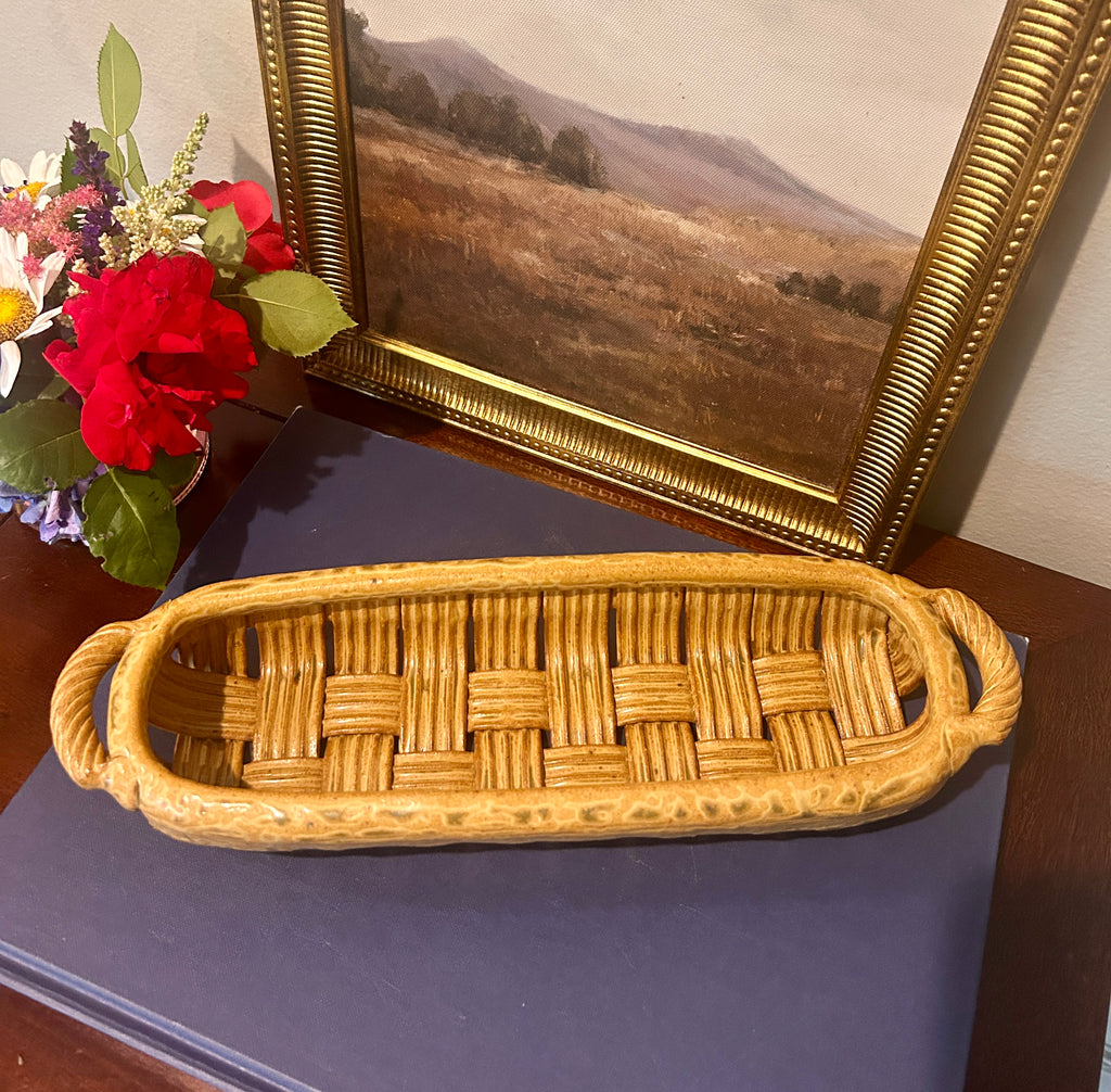 Vintage Woven Parmentier Ceramic Basket