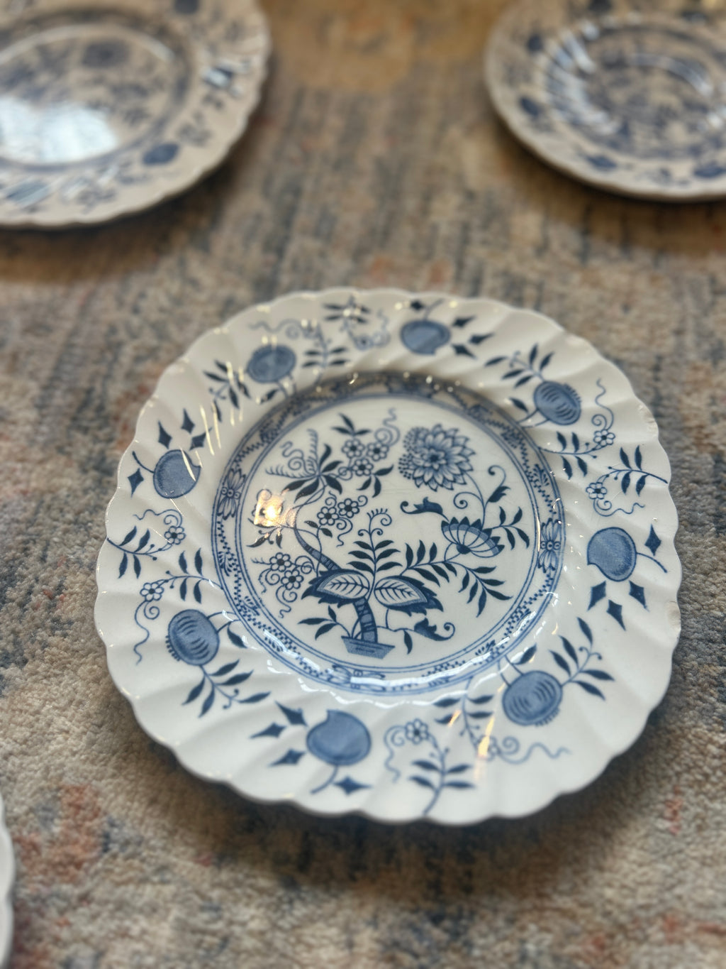 Vintage Wood & Sons Blue Fjord Plate Wall- Set of 8