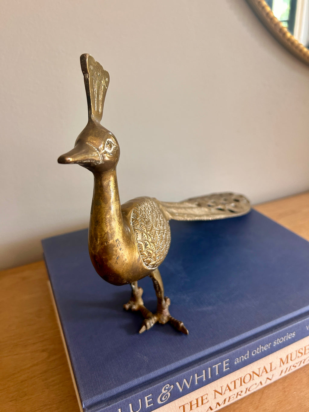 Vintage Large Brass Peacock Figure