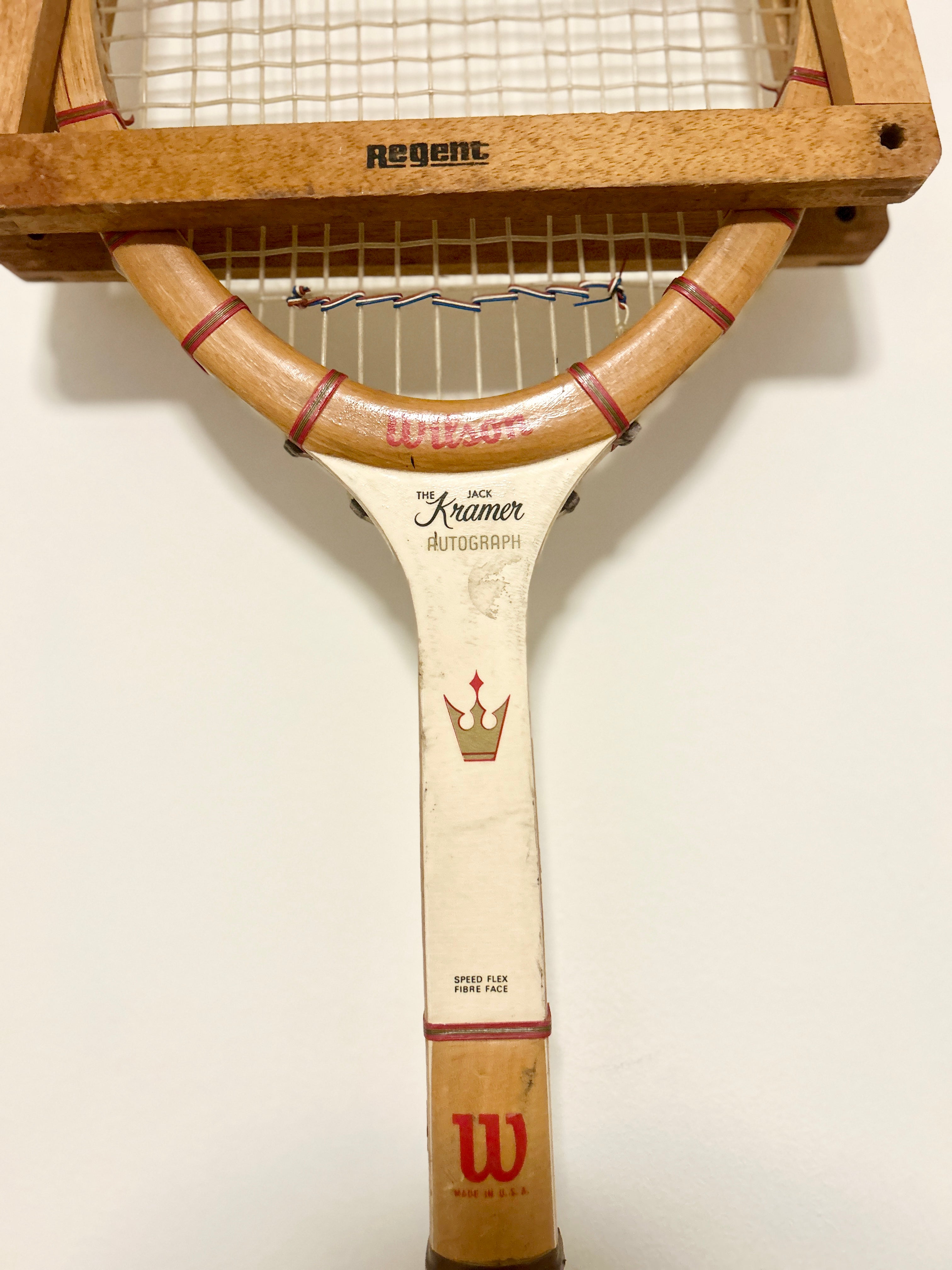 Vintage Wilson Jack Kramer Autograph Wooden Tennis Racket with Press
