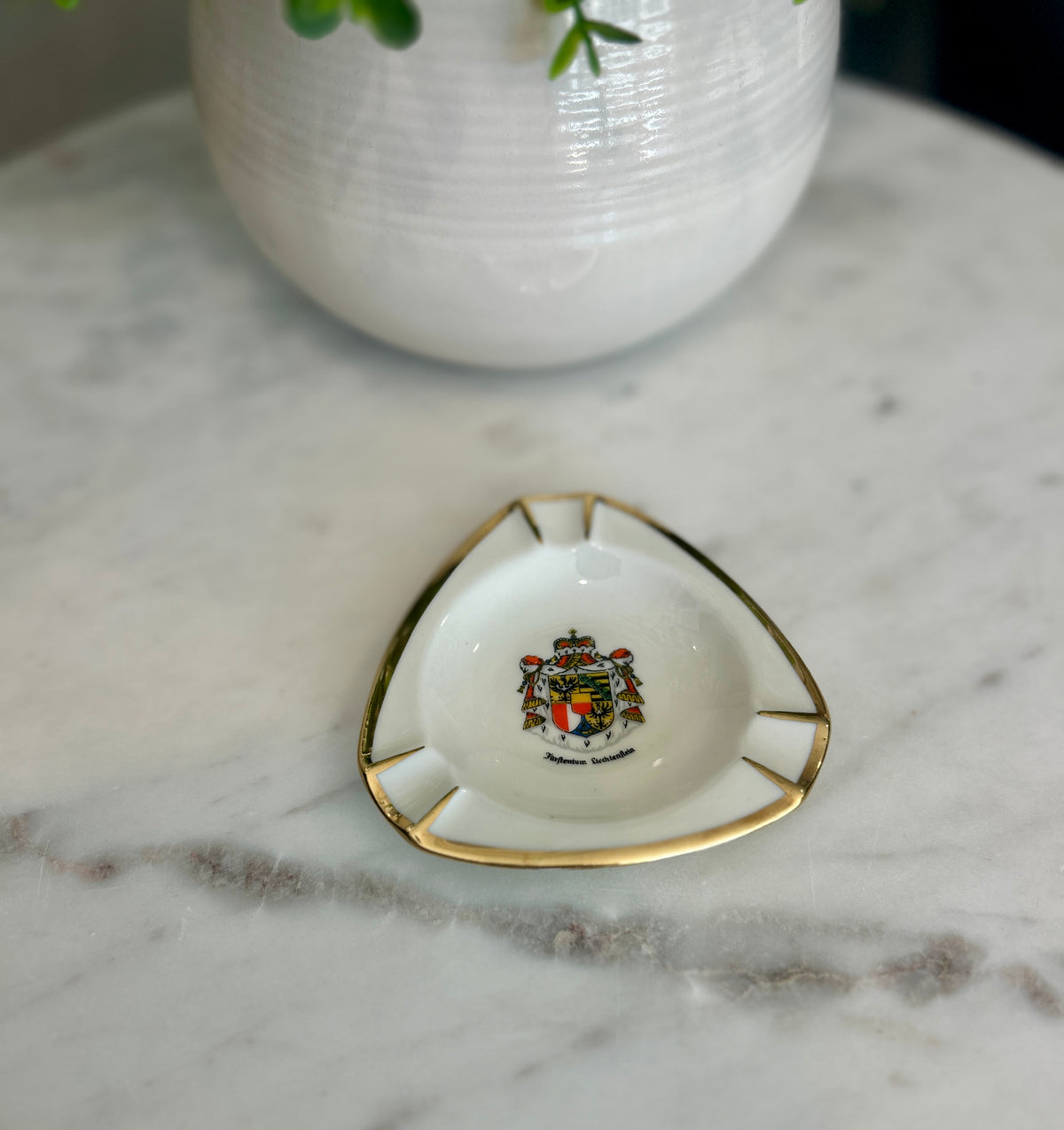 Vintage Rheintal Suisse Liechtenstein Porcelain Ashtray Catchall – Set of 2