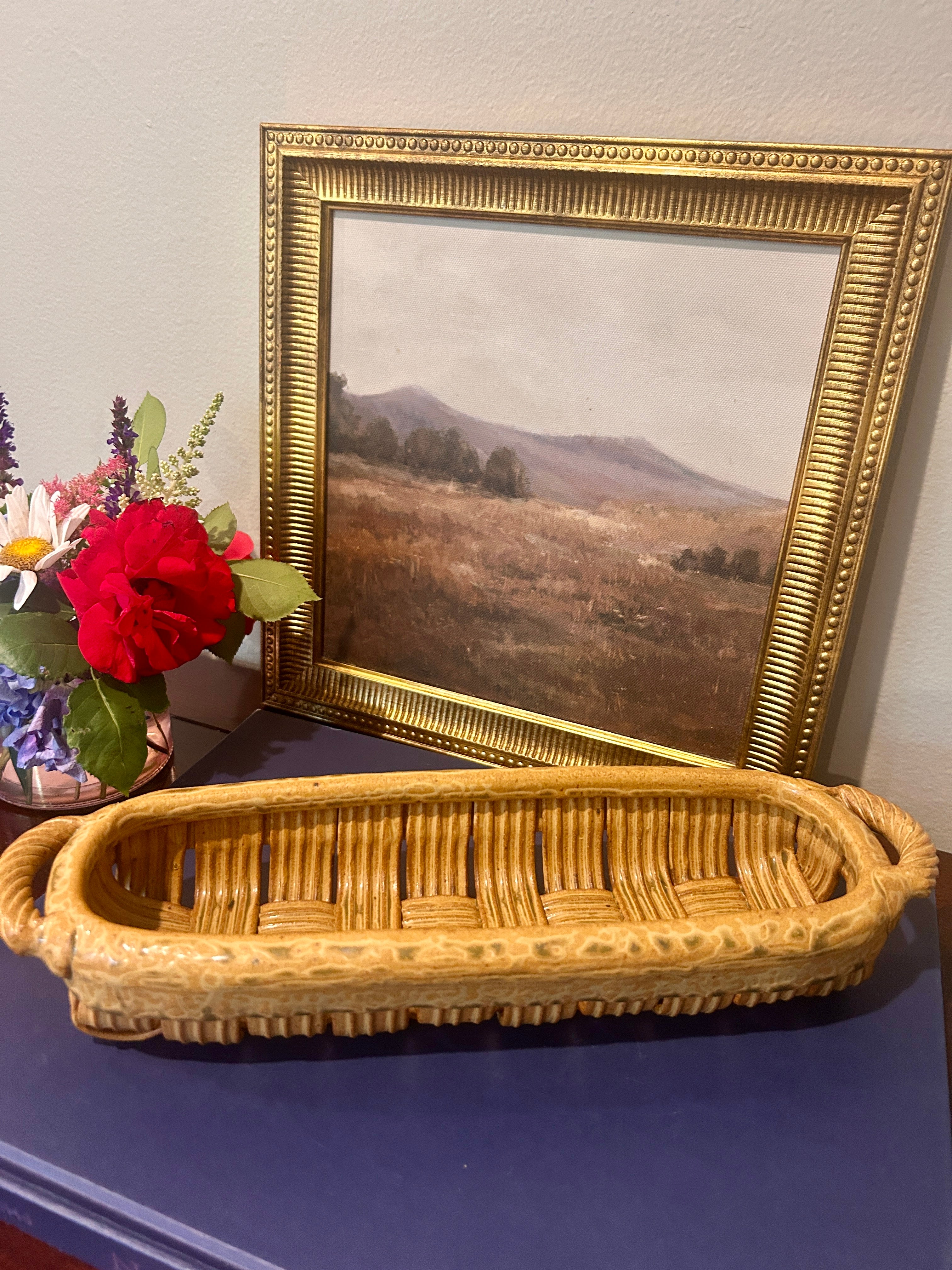 Vintage Woven Parmentier Ceramic Basket