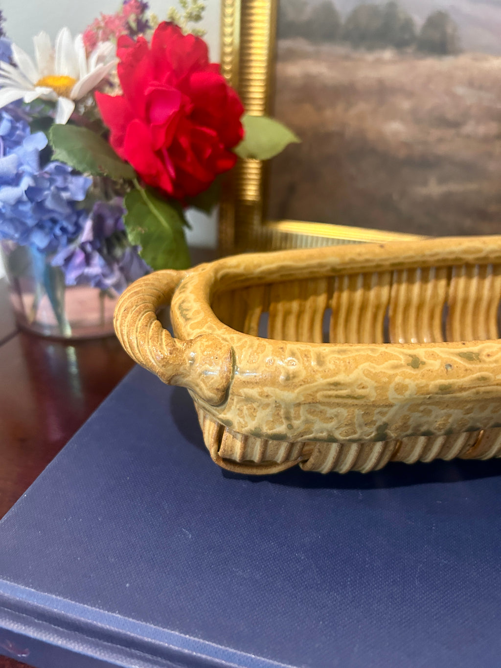 Vintage Woven Parmentier Ceramic Basket