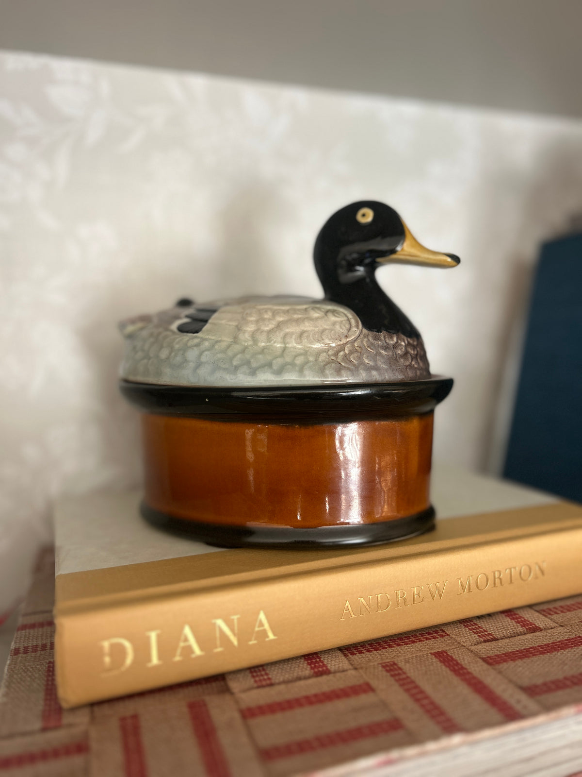 Vintage Portugal Mallard Duck Lidded Dish