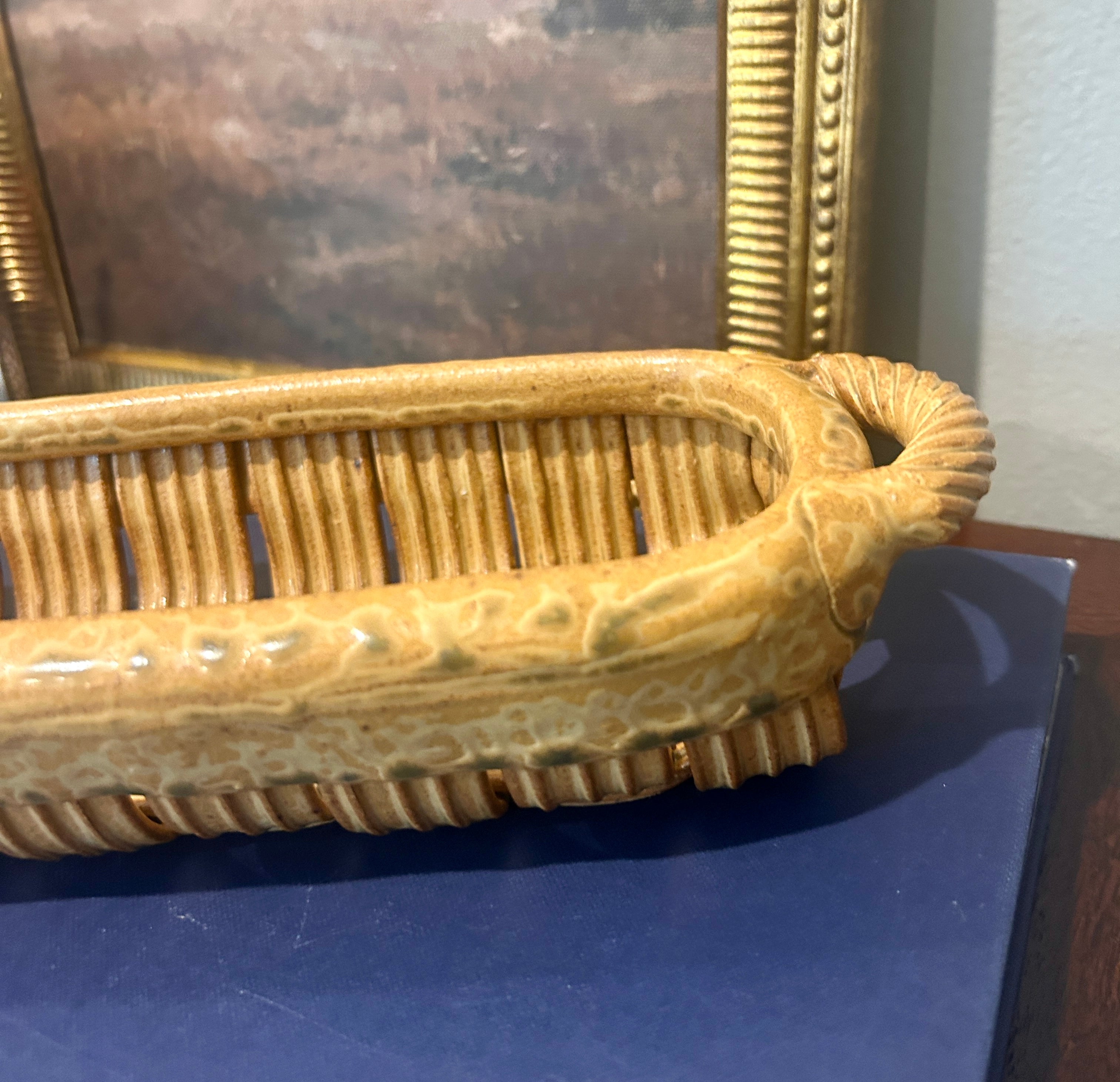 Vintage Woven Parmentier Ceramic Basket