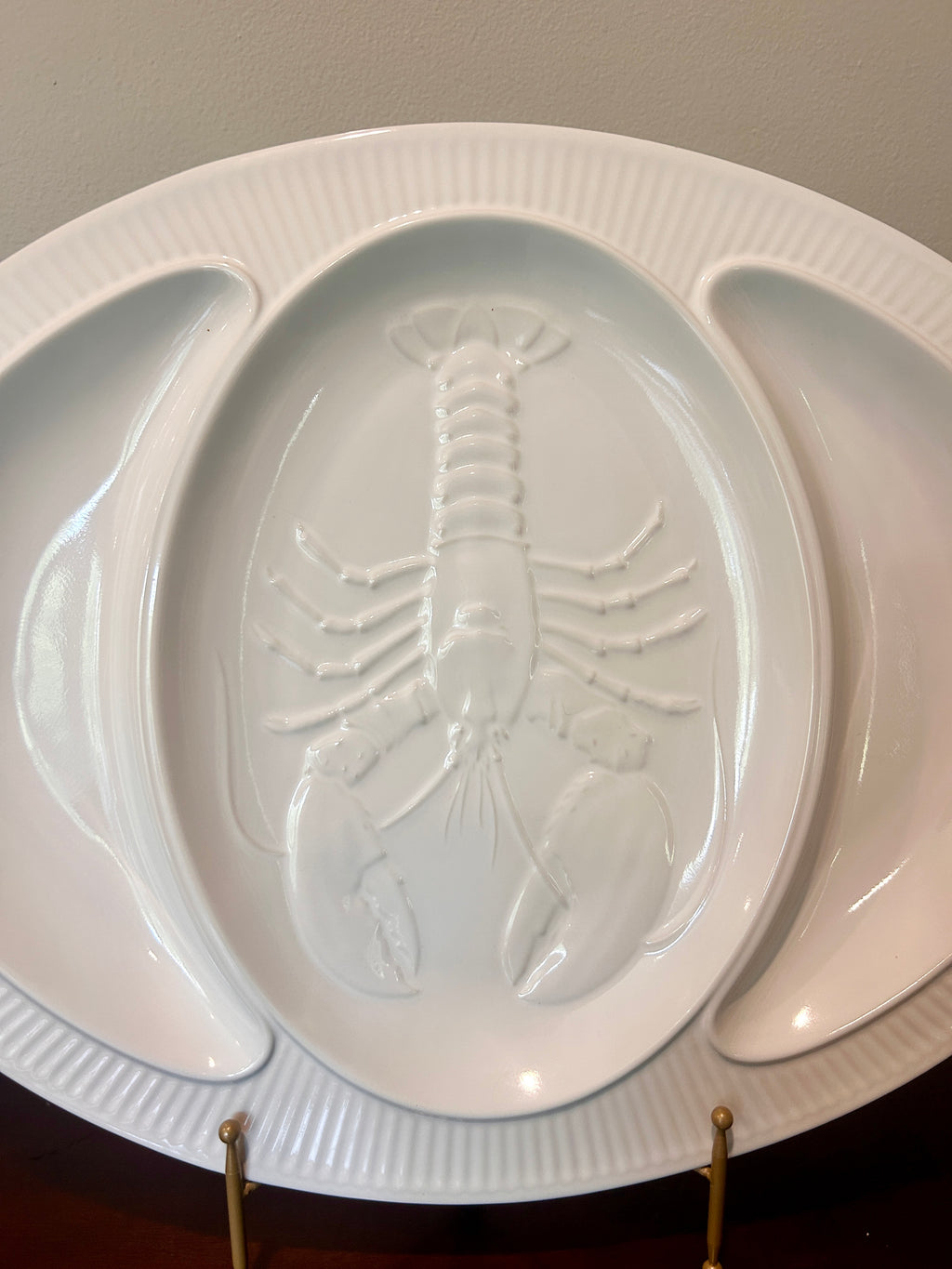 Vintage Studio Nova White Lobster Divided Serving Platter