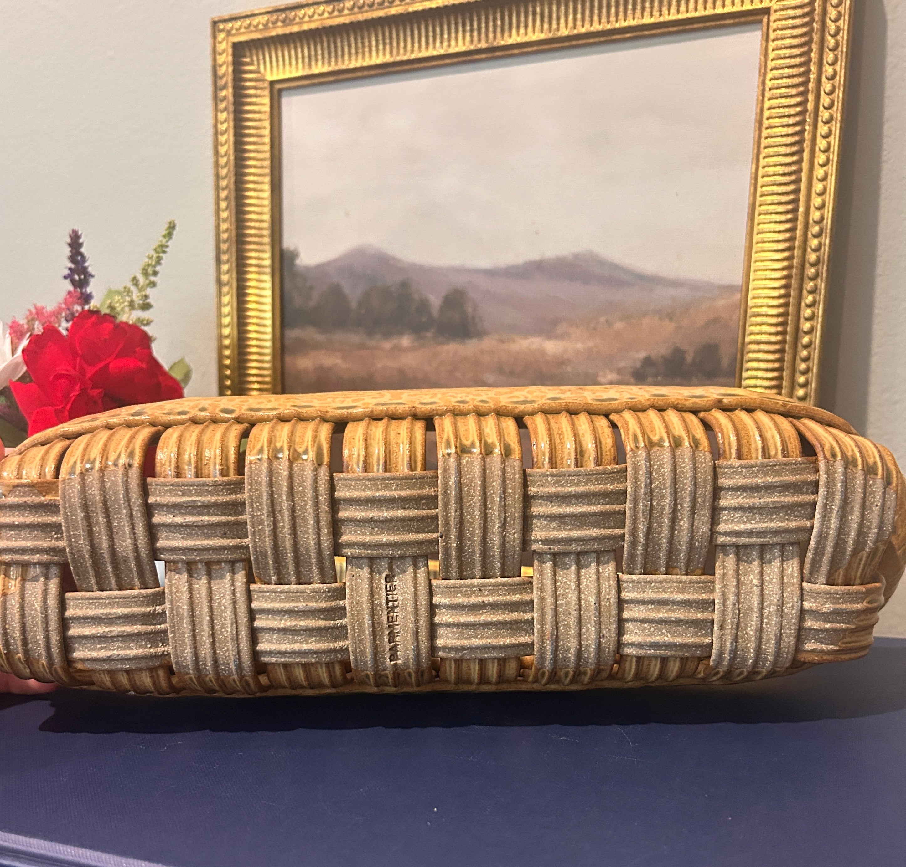 Vintage Woven Parmentier Ceramic Basket