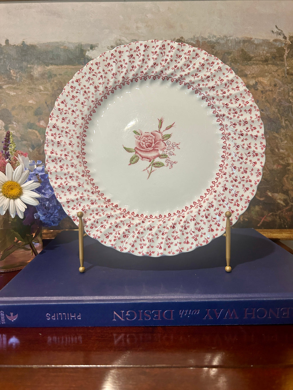 Johnson Brothers Rose Bouquet Ironstone Dinner Plates-Set of 6