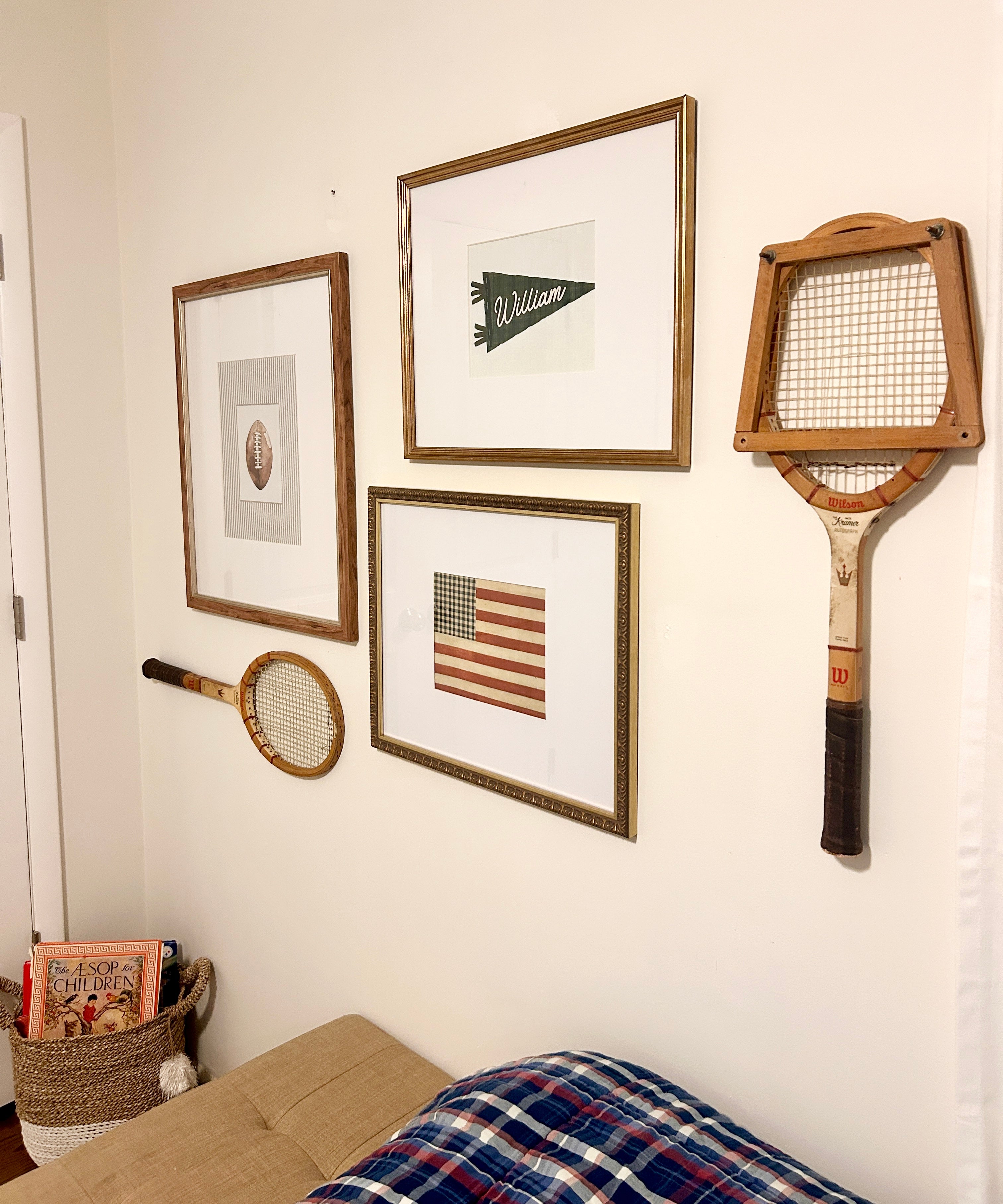 Vintage Wilson Jack Kramer Autograph Wooden Tennis Racket with Press