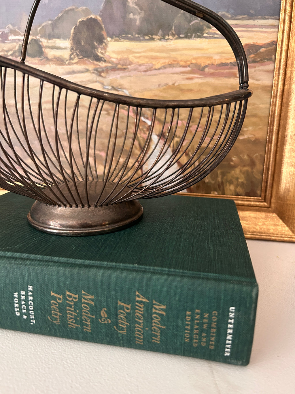 Vintage Italian Silver Plate Wine Basket