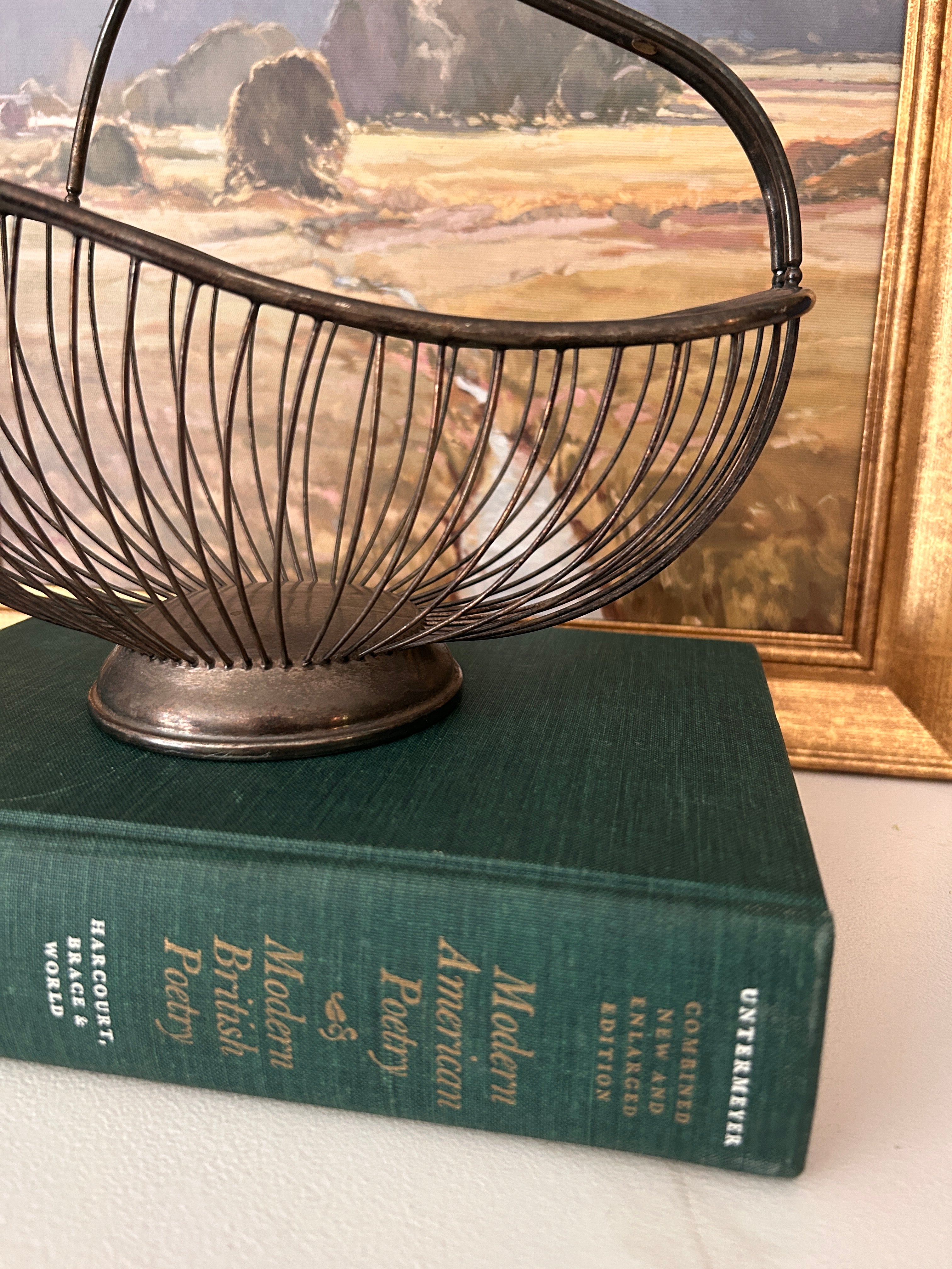 Vintage Italian Silver Plate Wine Basket