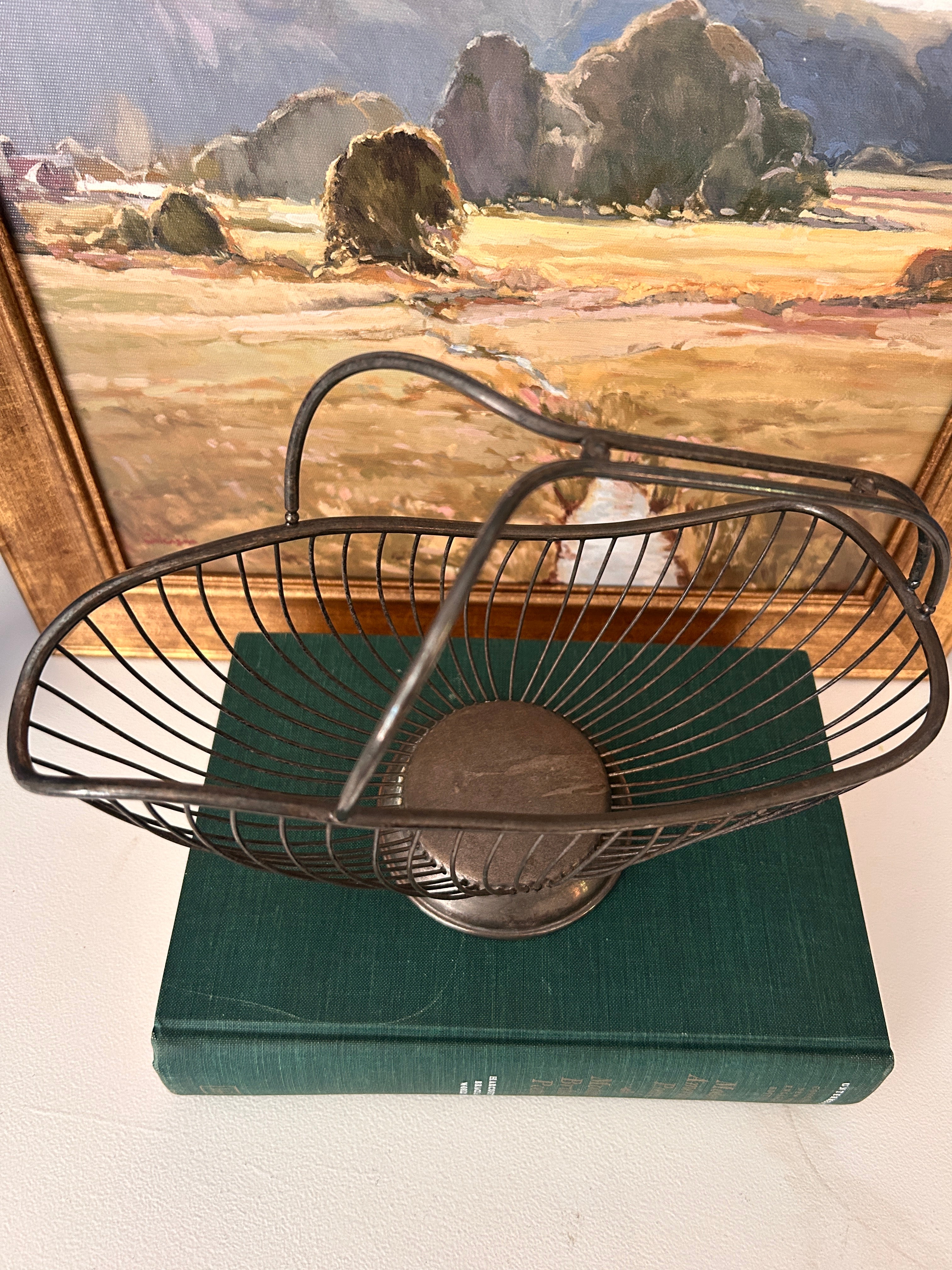 Vintage Italian Silver Plate Wine Basket