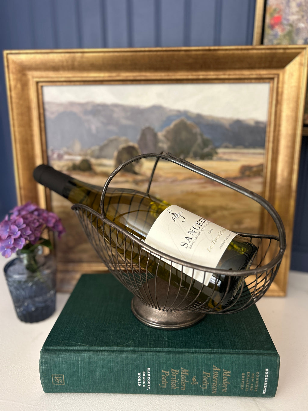 Vintage Italian Silver Plate Wine Basket