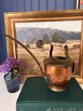 Vintage German Bamboo Handle Copper Watering Can