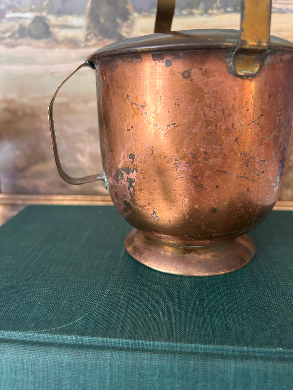 Vintage German Bamboo Handle Copper Watering Can