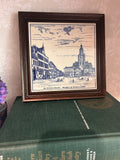 Vintage Framed Delft Ceramic Tile- Bergen op Zoom
