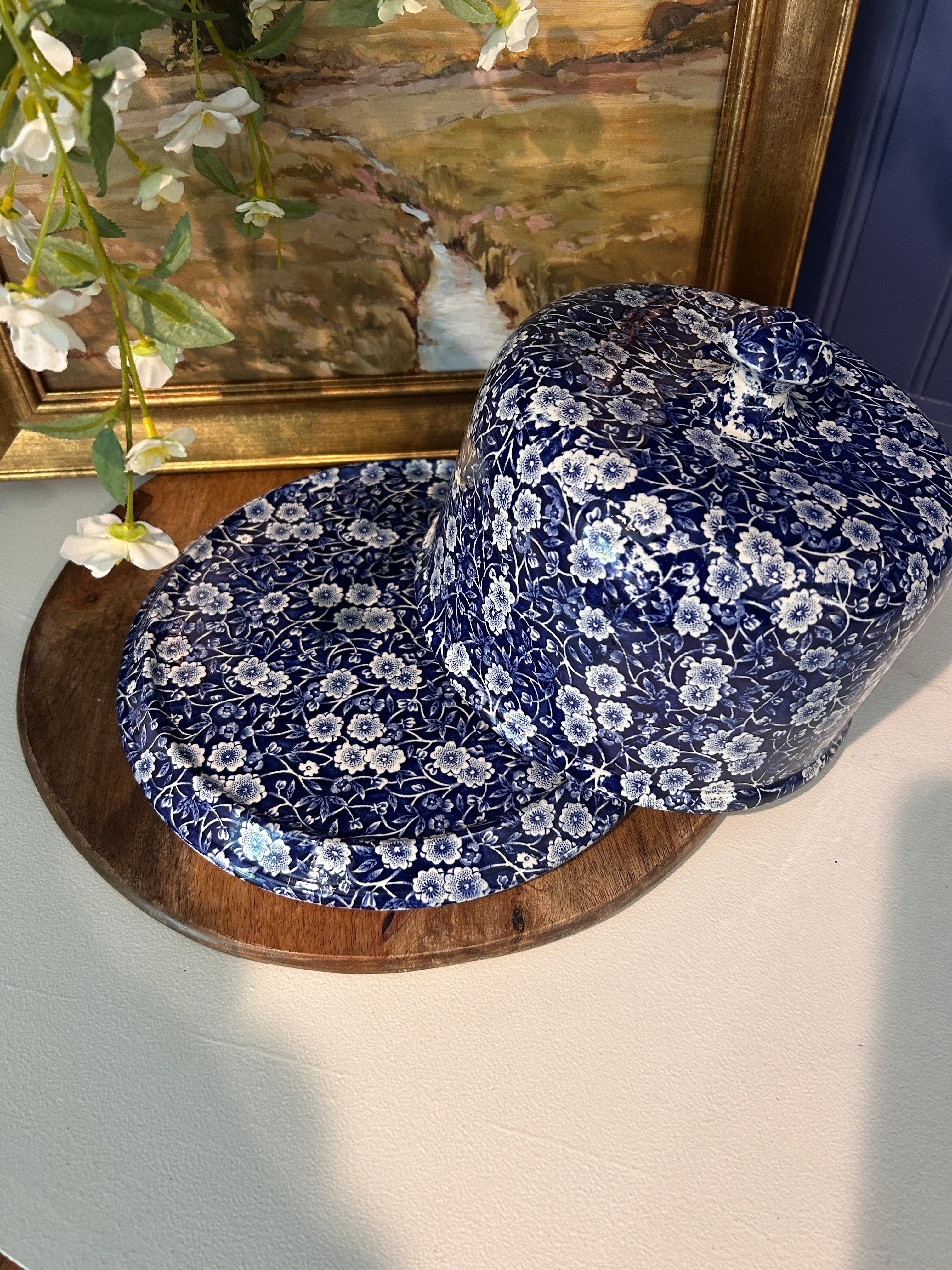 Vintage Crownford China Co. Calico Cheese Dish