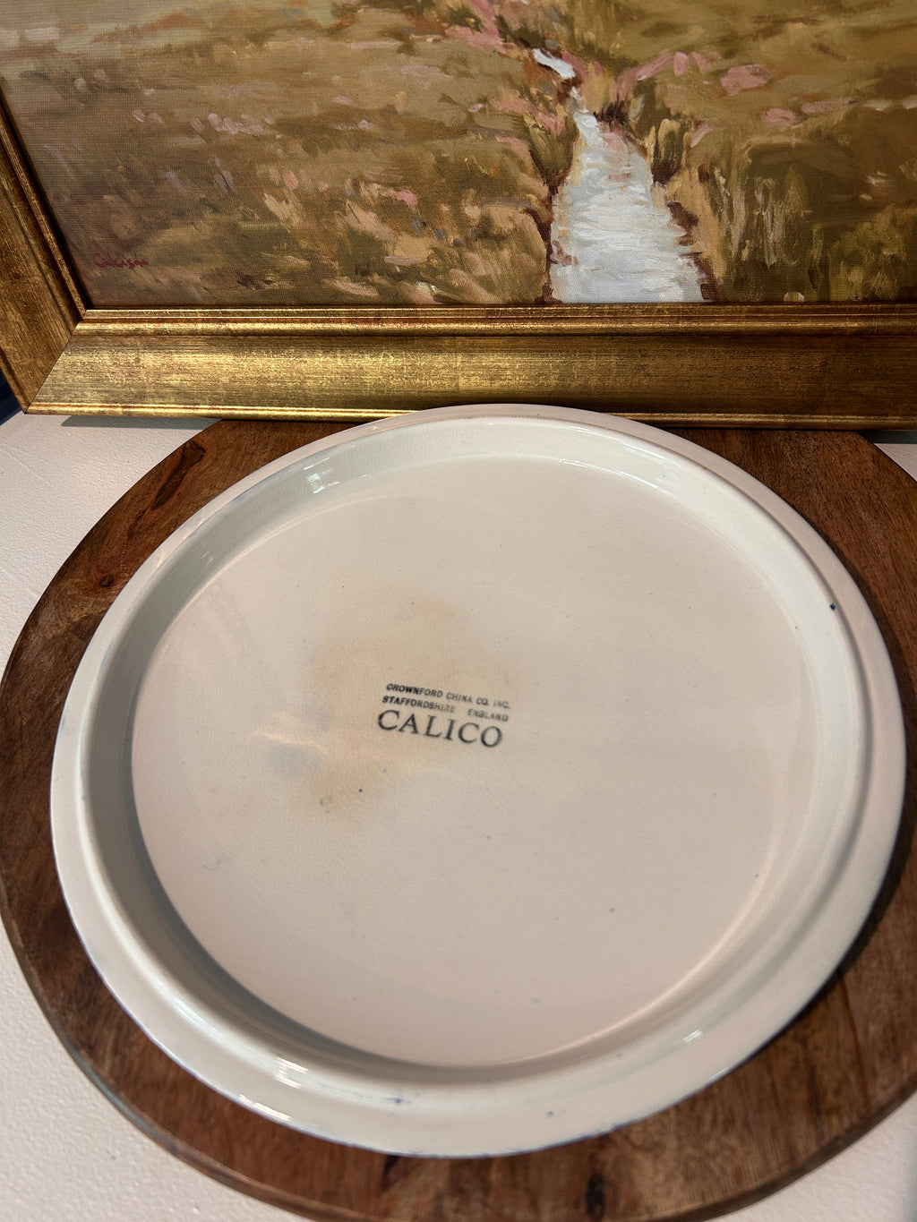 Vintage Crownford China Co. Calico Cheese Dish