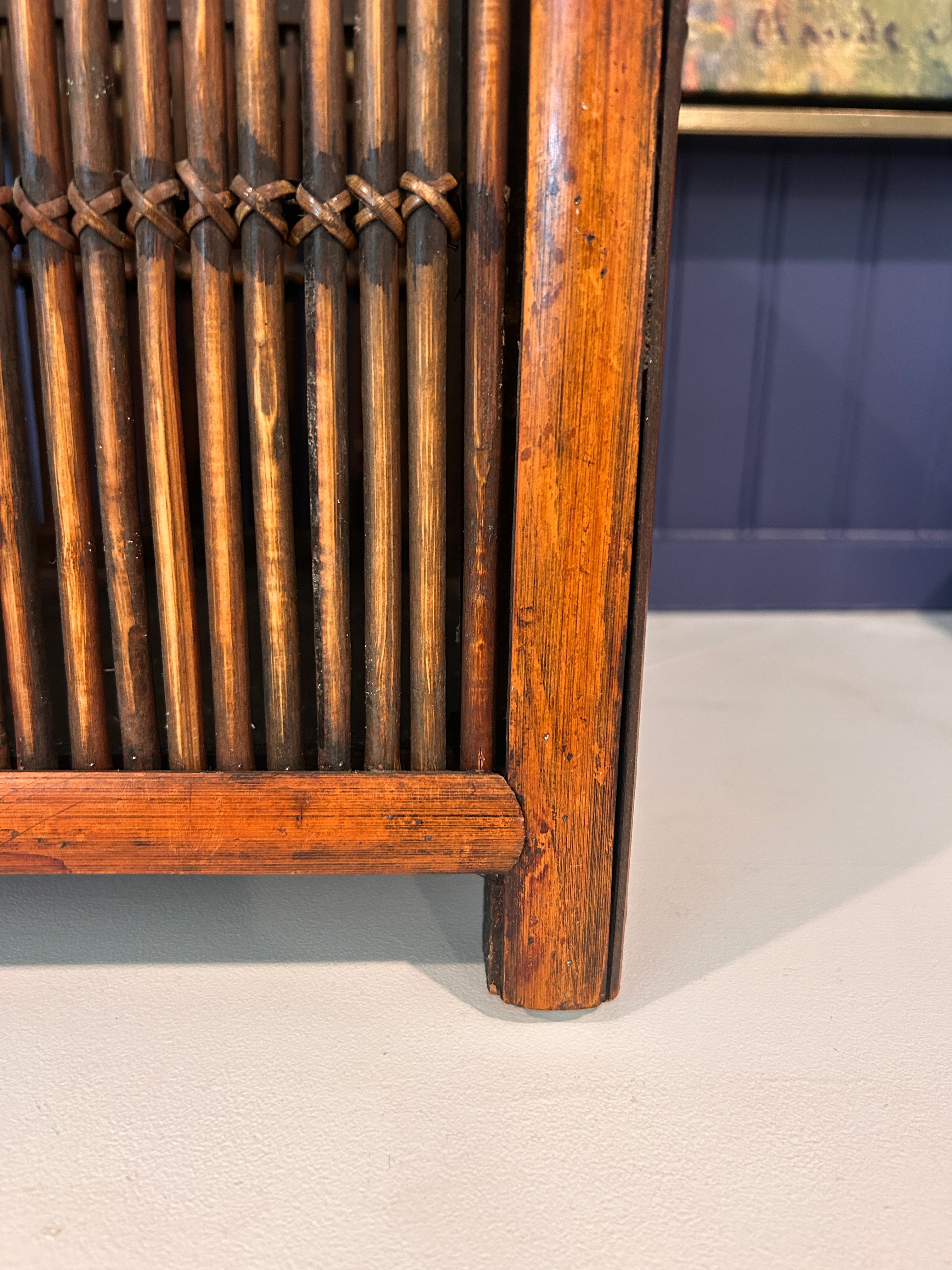 Vintage Faux Bamboo Planter / Basket