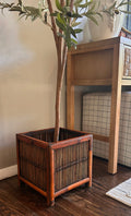 Vintage Faux Bamboo Planter / Basket
