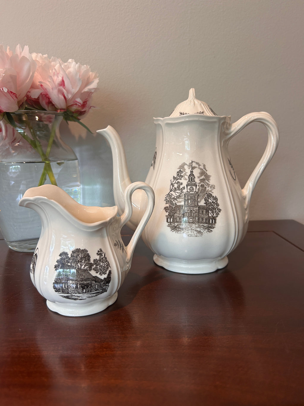 Vintage Wedgwood "Philadelphia" Coffee Pot & Creamer Set