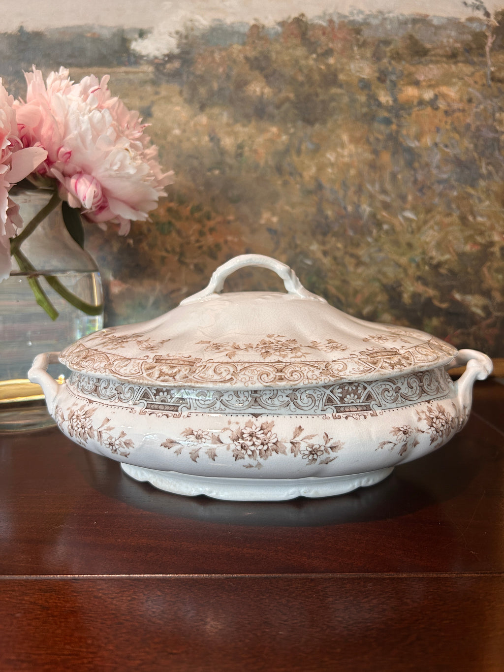 Antique Anchor Pottery Ironstone Serving Dish- Paris Elite Pattern