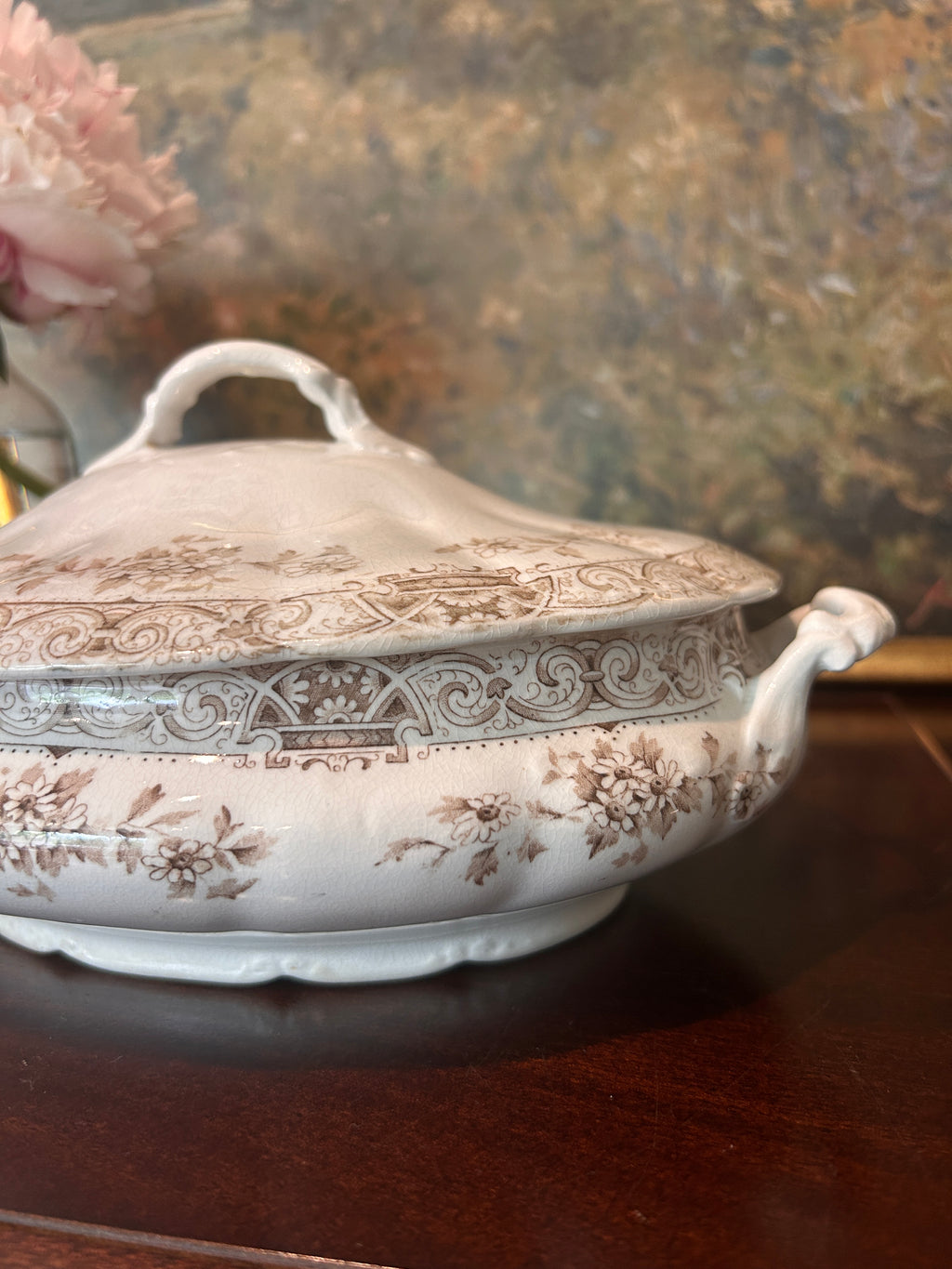 Antique Anchor Pottery Ironstone Serving Dish- Paris Elite Pattern