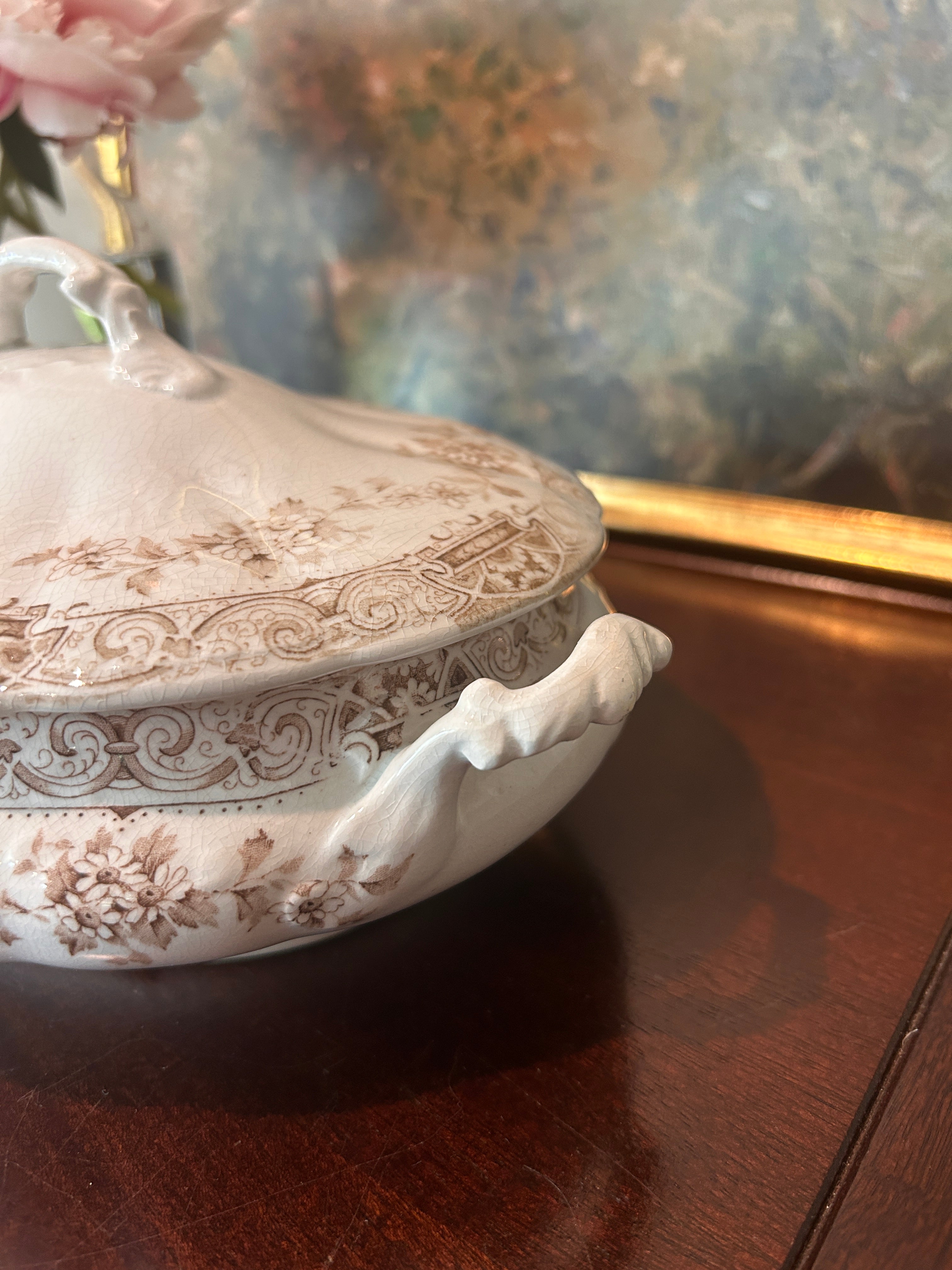 Antique Anchor Pottery Ironstone Serving Dish- Paris Elite Pattern