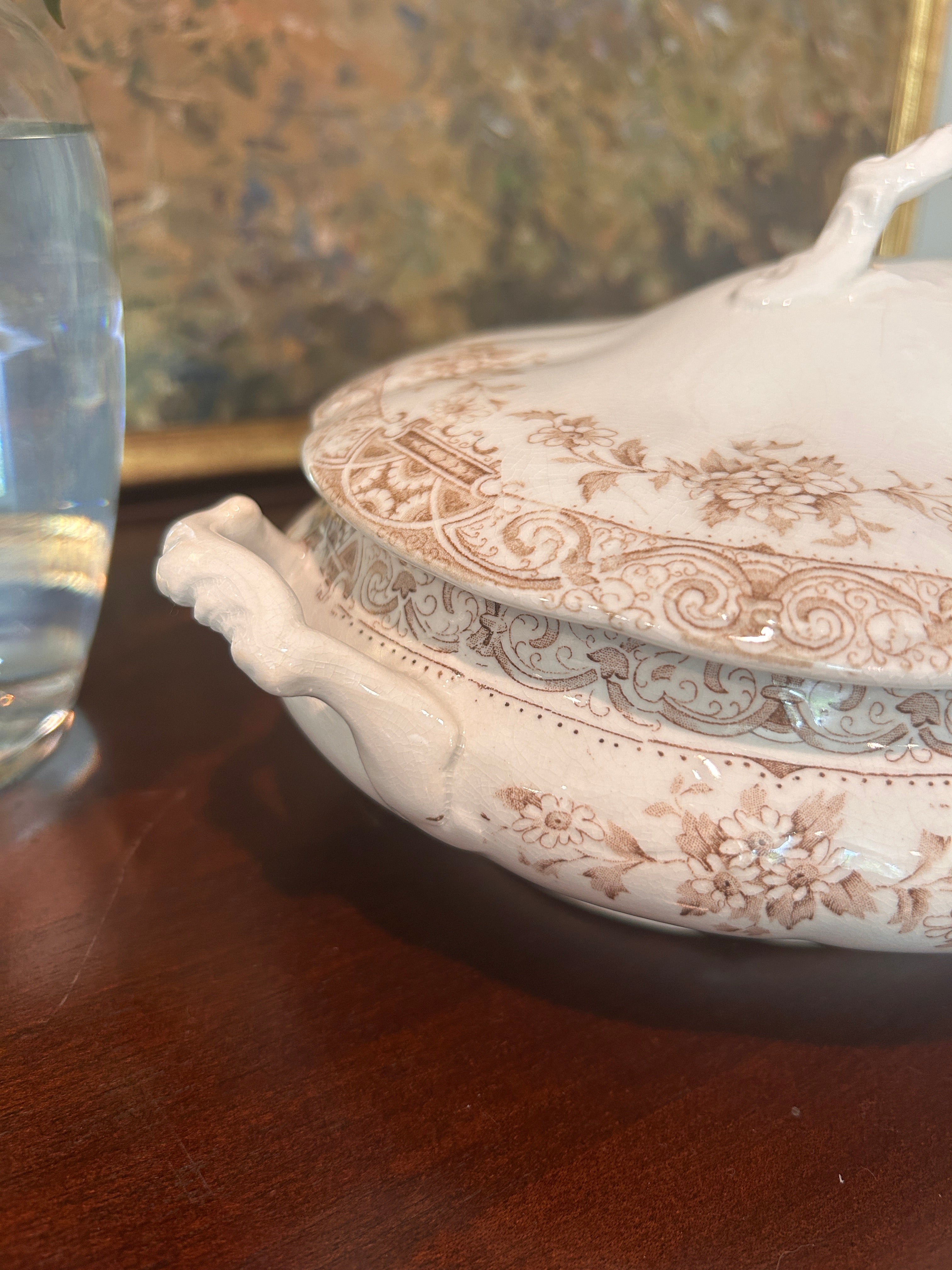 Antique Anchor Pottery Ironstone Serving Dish- Paris Elite Pattern