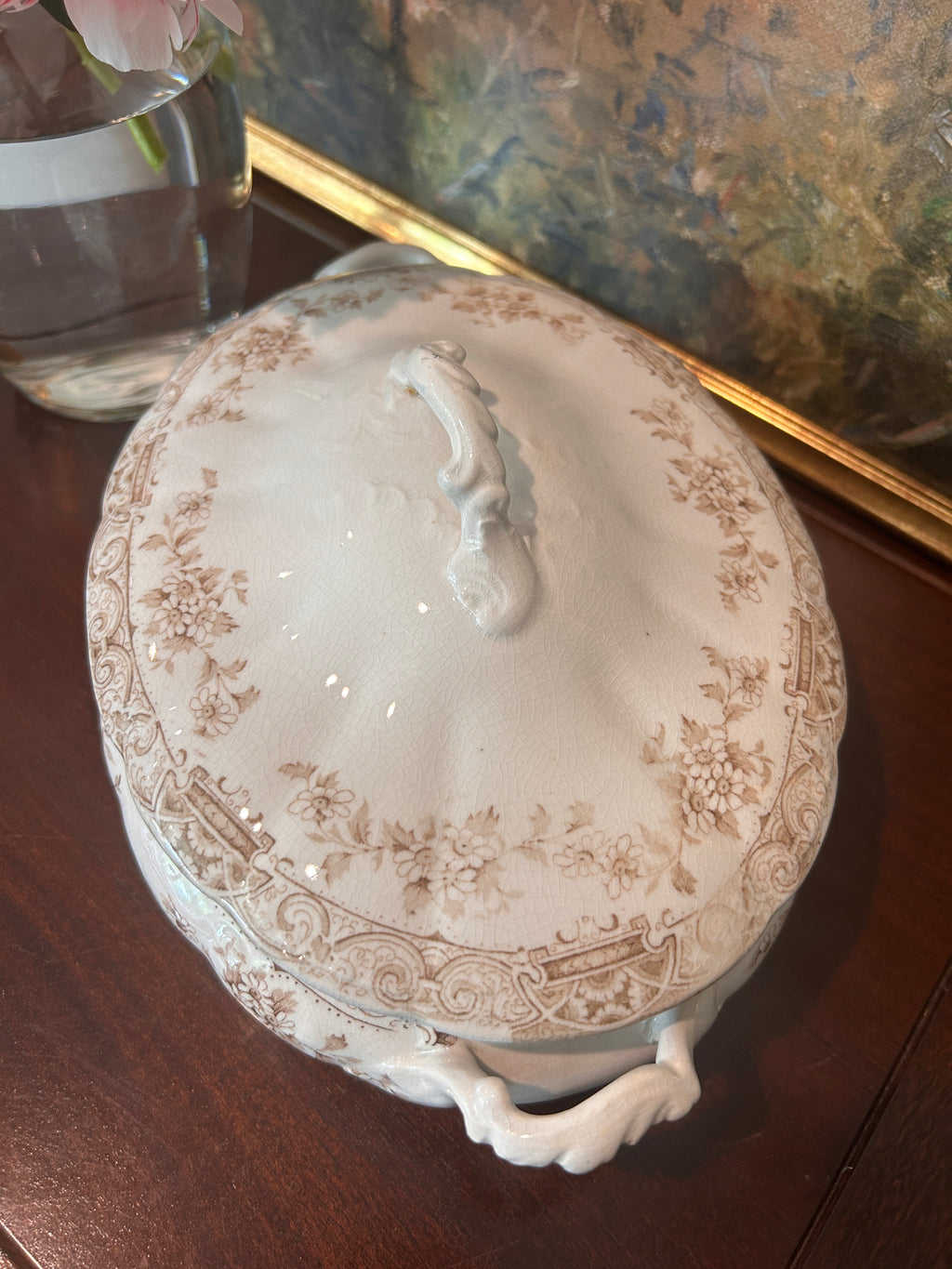 Antique Anchor Pottery Ironstone Serving Dish- Paris Elite Pattern