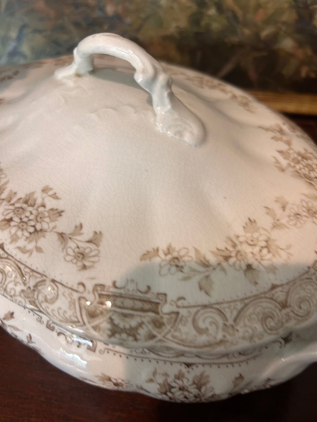 Antique Anchor Pottery Ironstone Serving Dish- Paris Elite Pattern